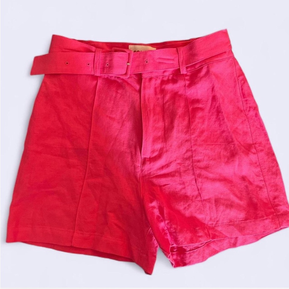 Solid & Striped Pink Shorts with Belt